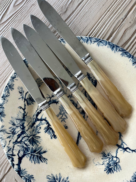 Set of 5 Vintage French Cake Knifes