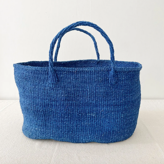 XL Sisal Woven Tote : Blueberry