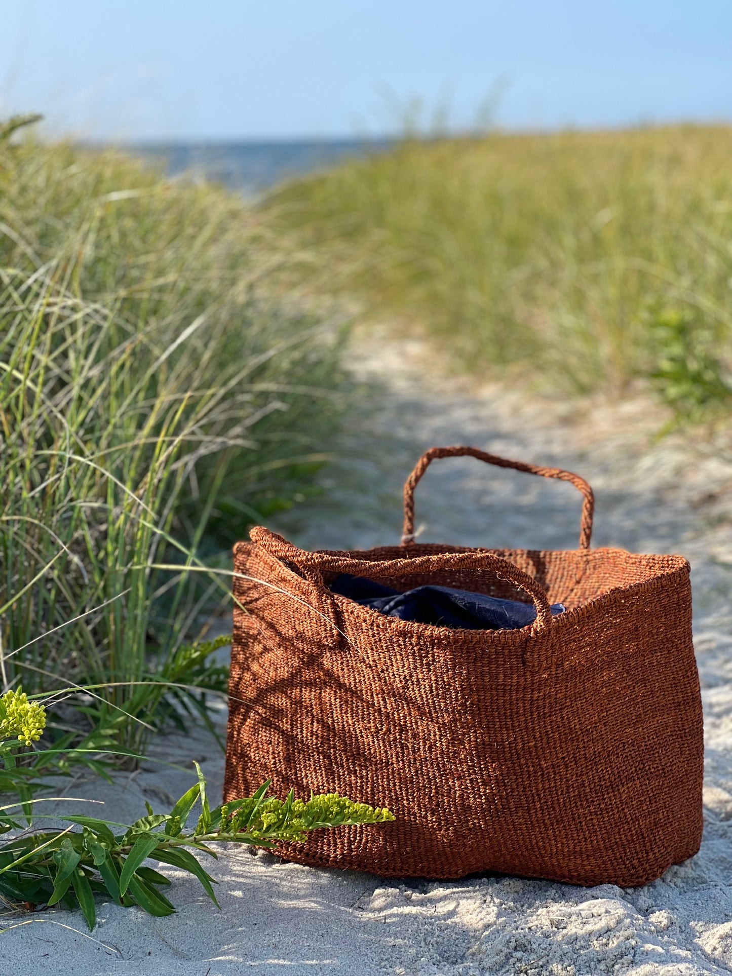 XL Sisal Tote: Rust