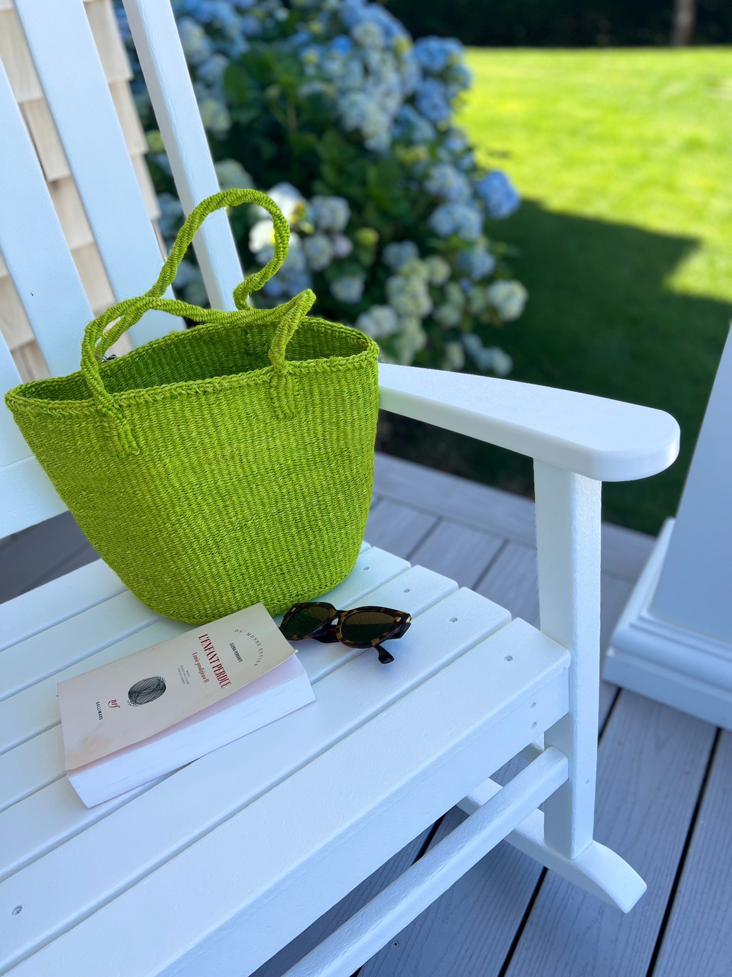 Sisal Woven Summer Bag: Lime