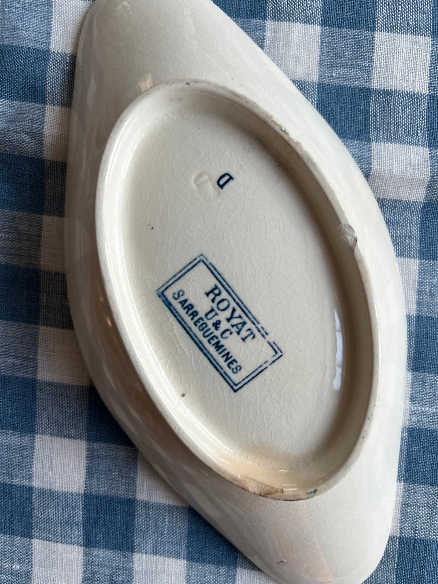 Small French Ironstone Serving Plate "Royat" by Sarreguemines