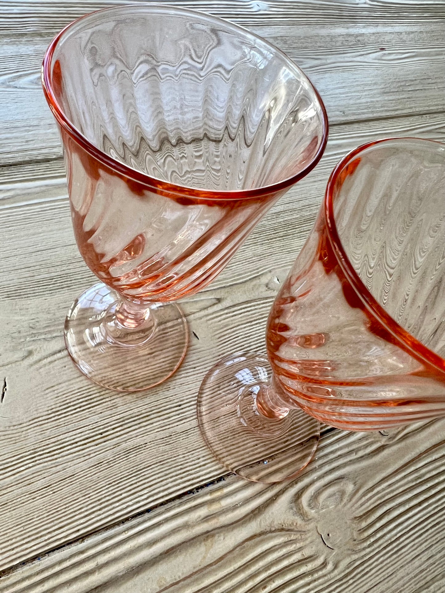 Set of 2 Vintage Small Pink Glasses "Rosaline"