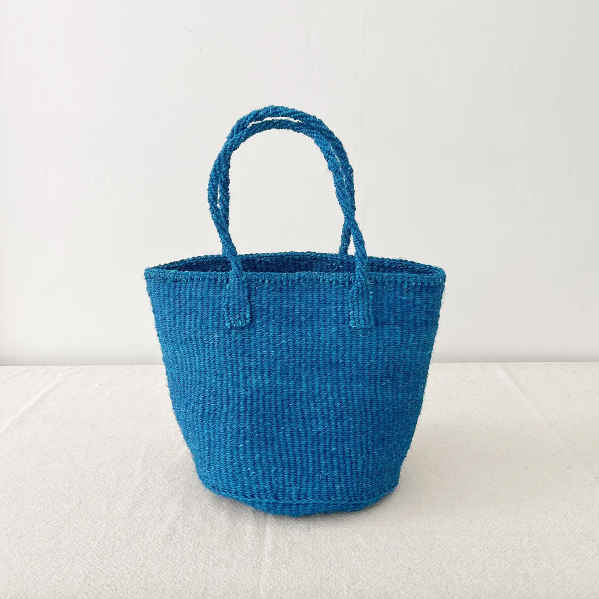 Sisal Woven Summer Bag: Teal Blue