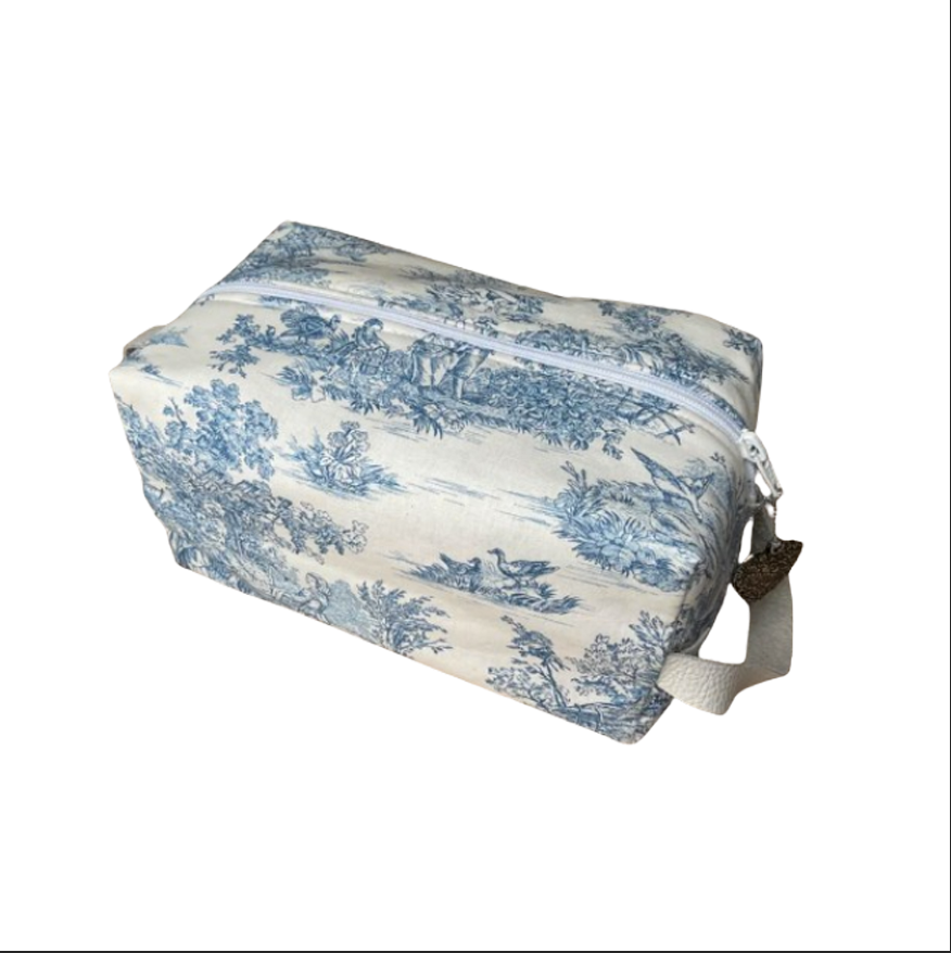 French Toile de Jouy Toiletry Bag