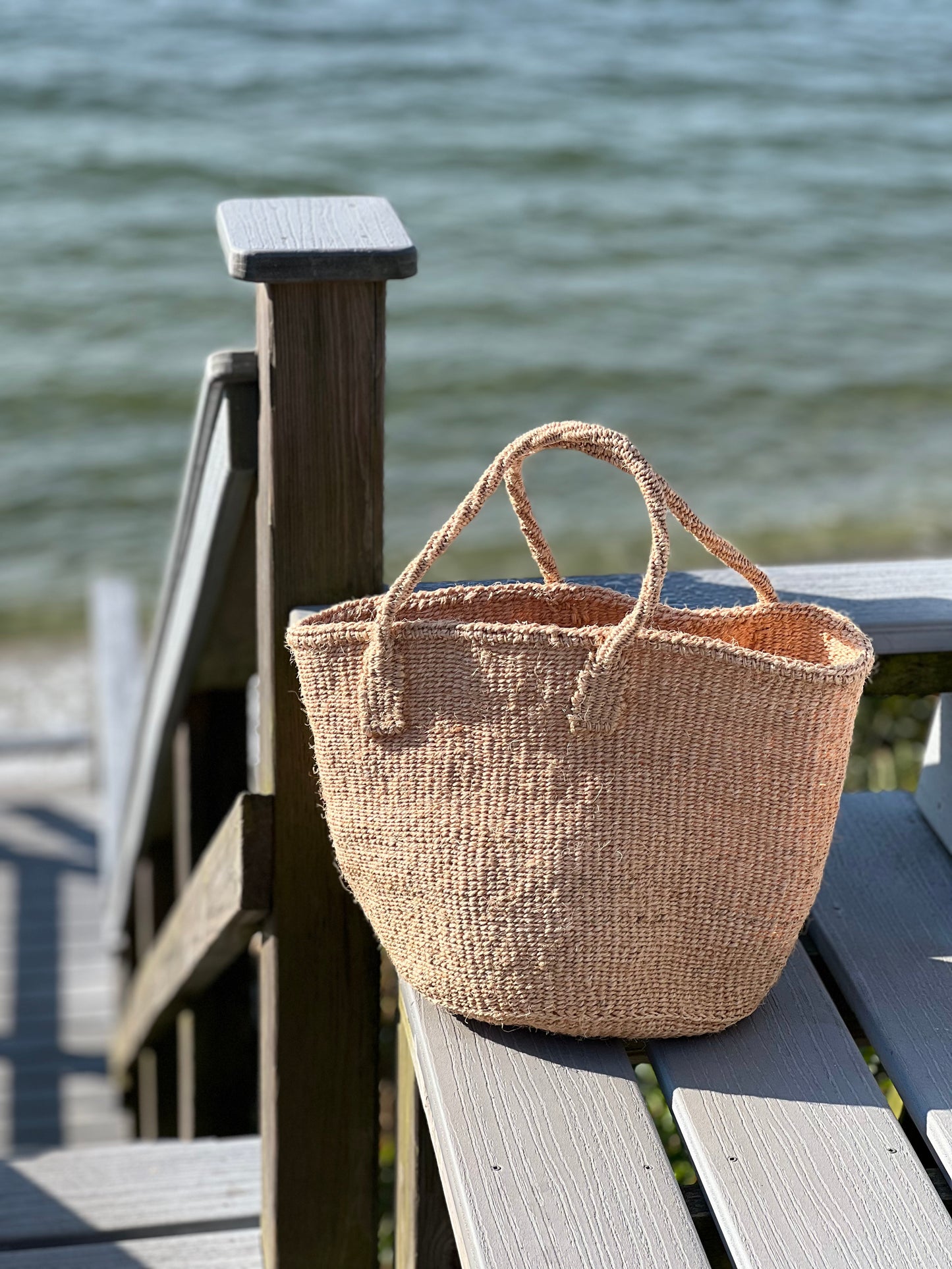 Medium Sisal Tote: Oats