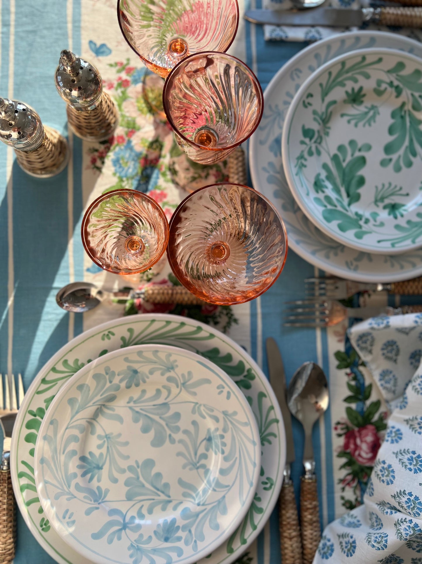 Flora Dinner Plate Azure Blue