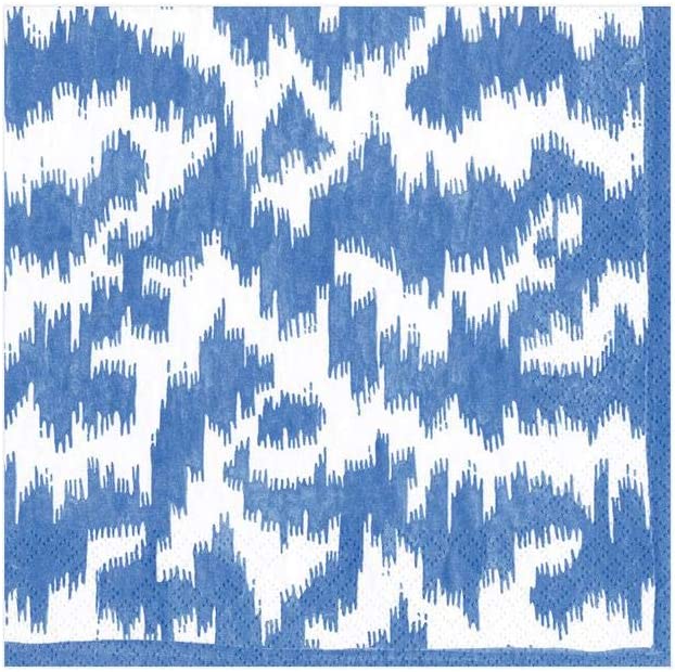 Caspari Modern Moiré Paper Cocktail Napkins Blue