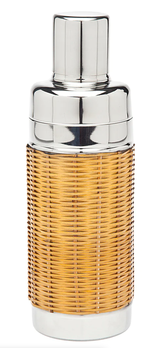 Rattan Stainless Steel Cocktail Shaker
