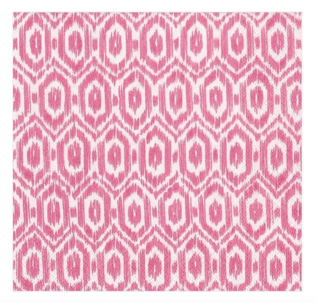 Caspari Amala Ikat Paper Luncheon Napkins in Fuchsia