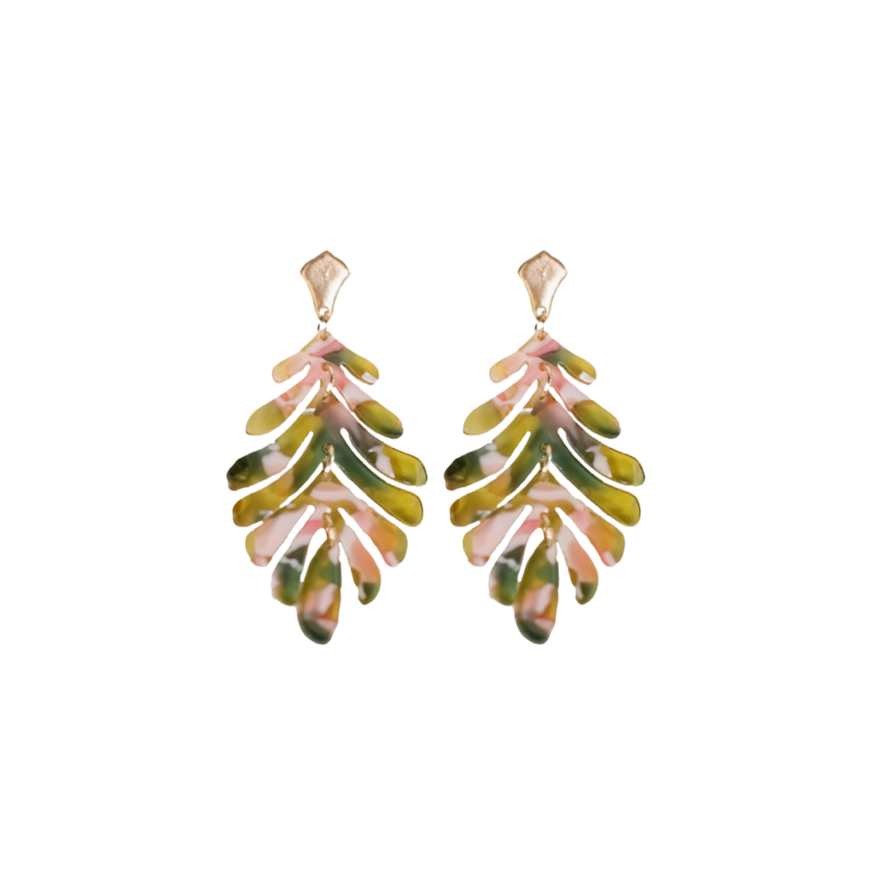 Pink and Green Camo Petite Palm Drops