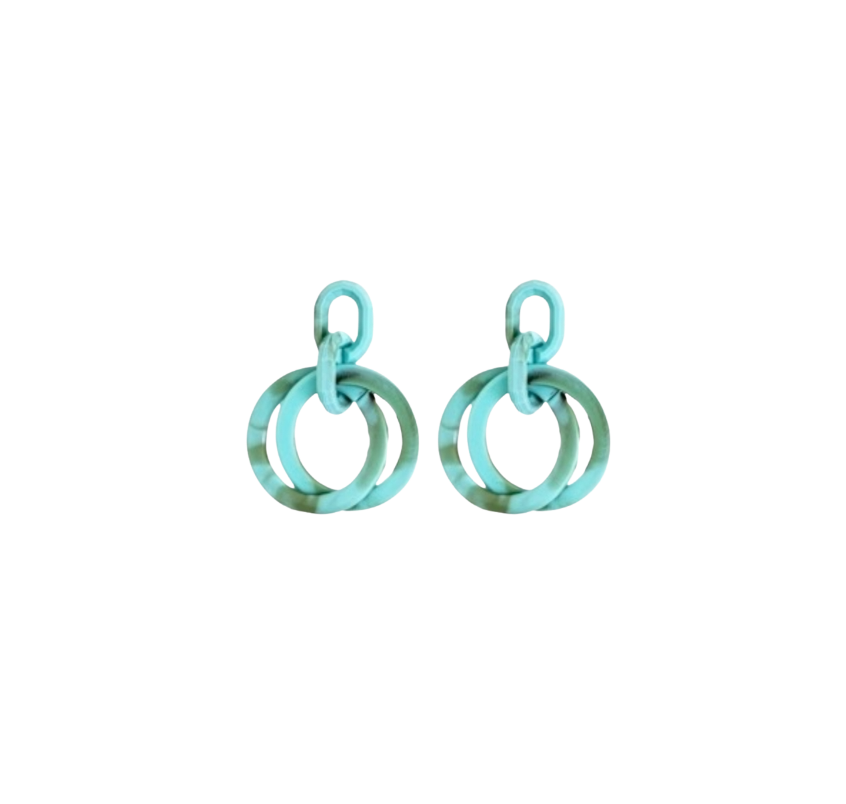 Turquoise Layered Hoops