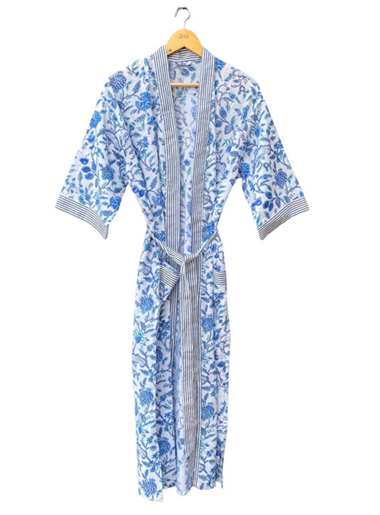 Nina Blue Foral Kimono