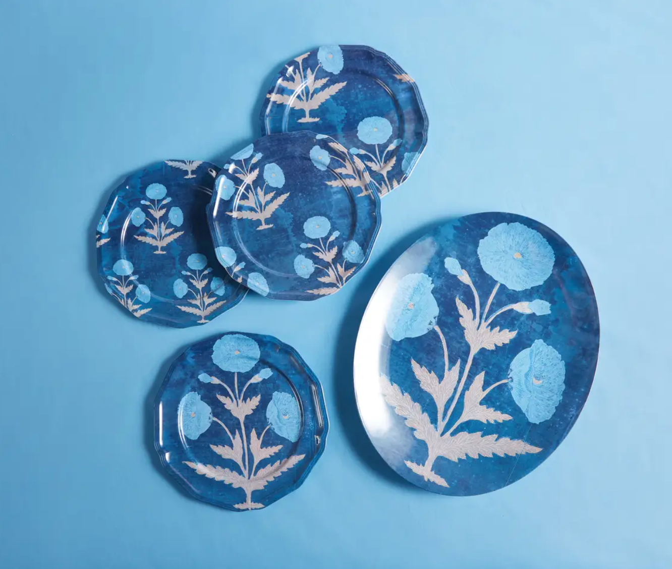 Poppy Blue Side Plates Set of Four