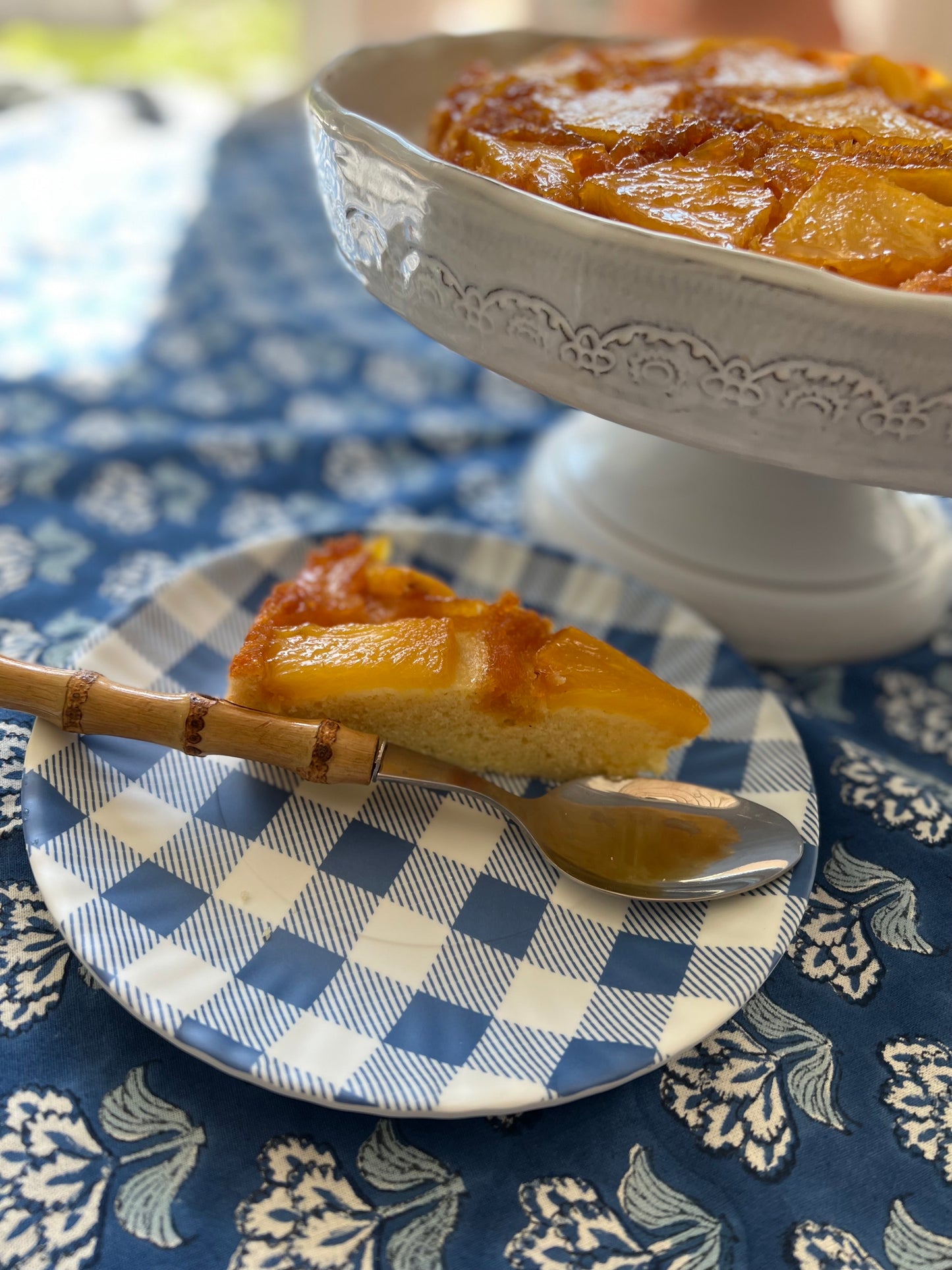 Blue & White Gingham Checkered Melamine Plates