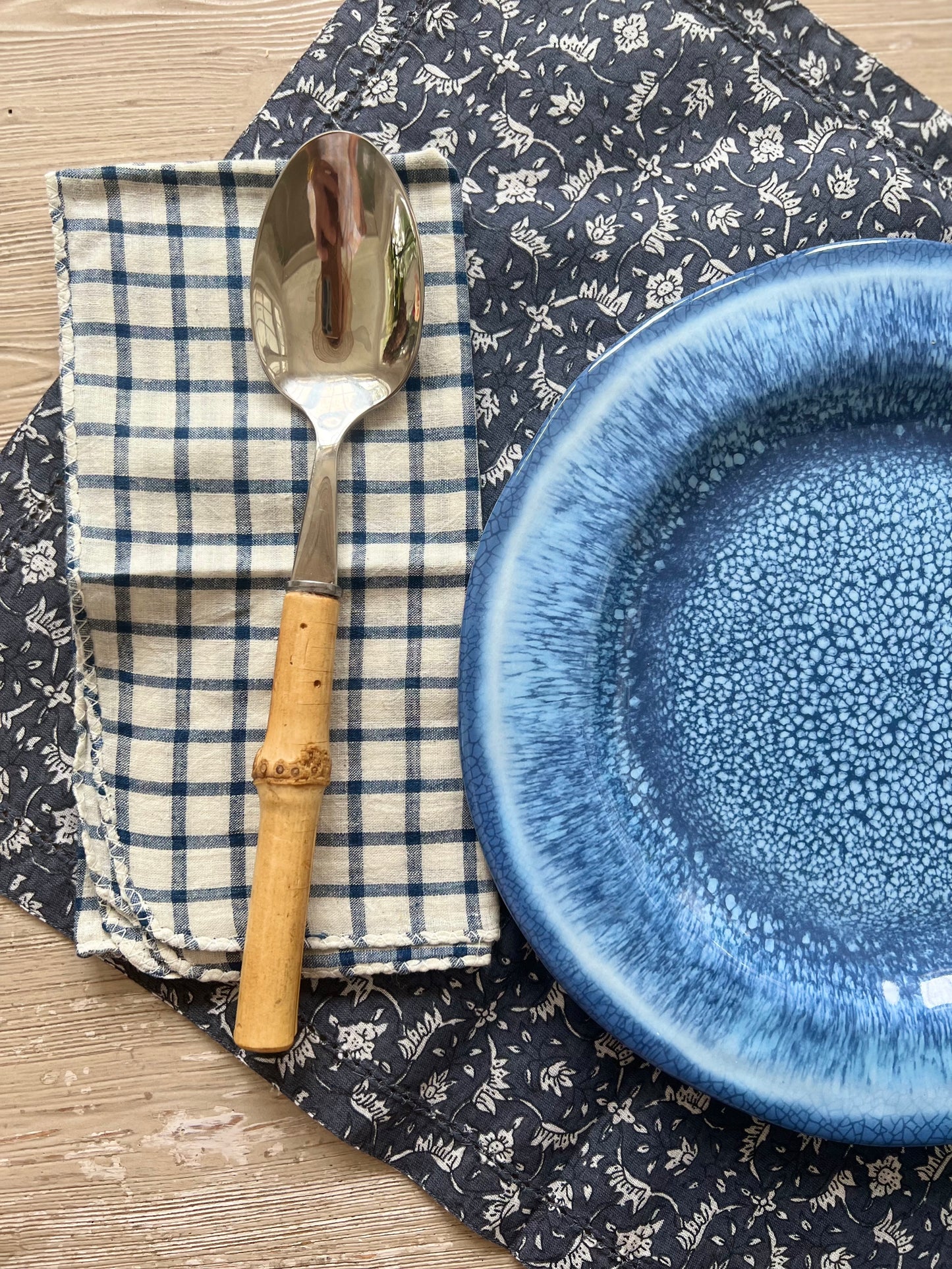 Melamine Dinnerware Set, Coastal Blue