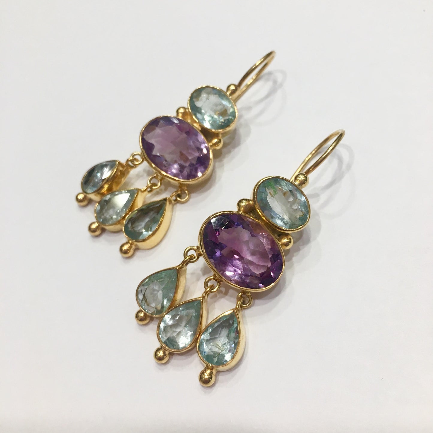 Agate and Aquamarine Earrings